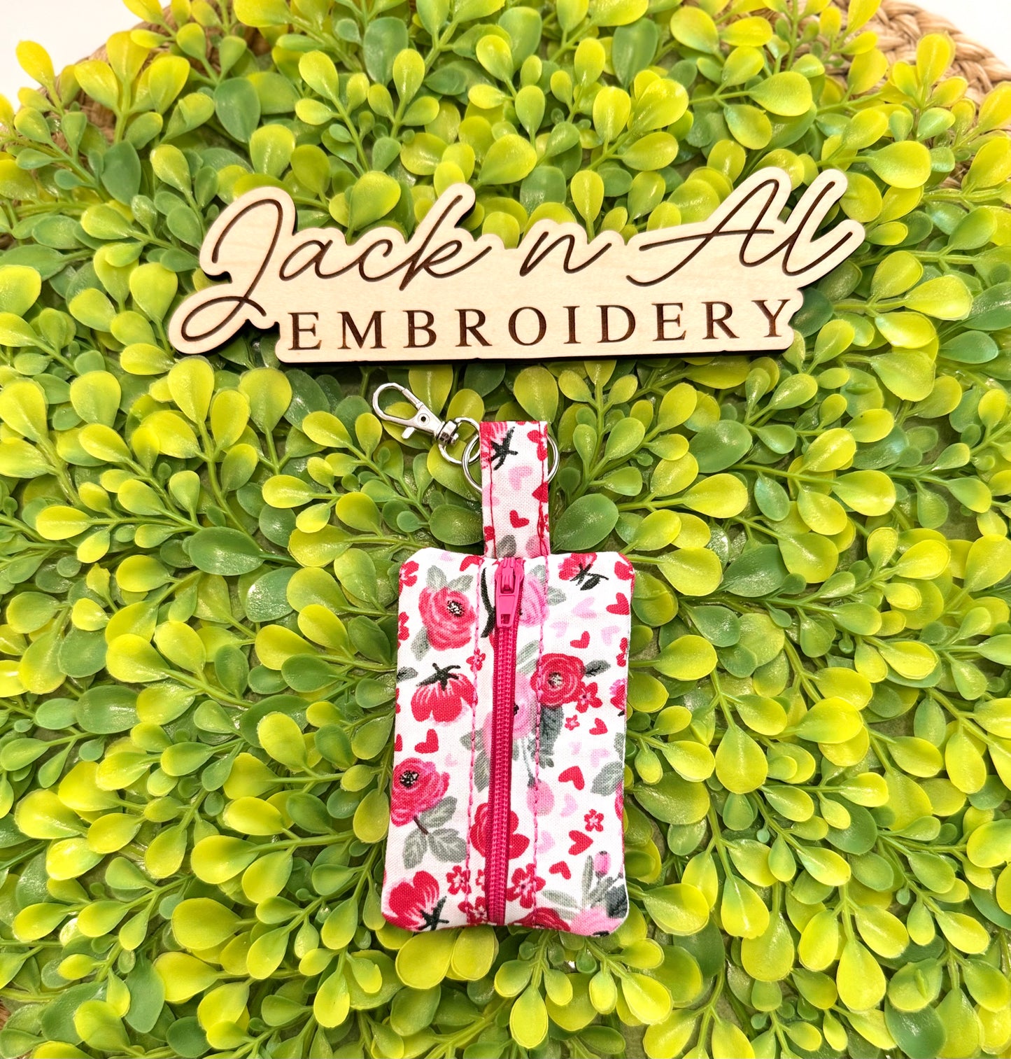 Heartsy Floral Lip Balm Zipper Pouch