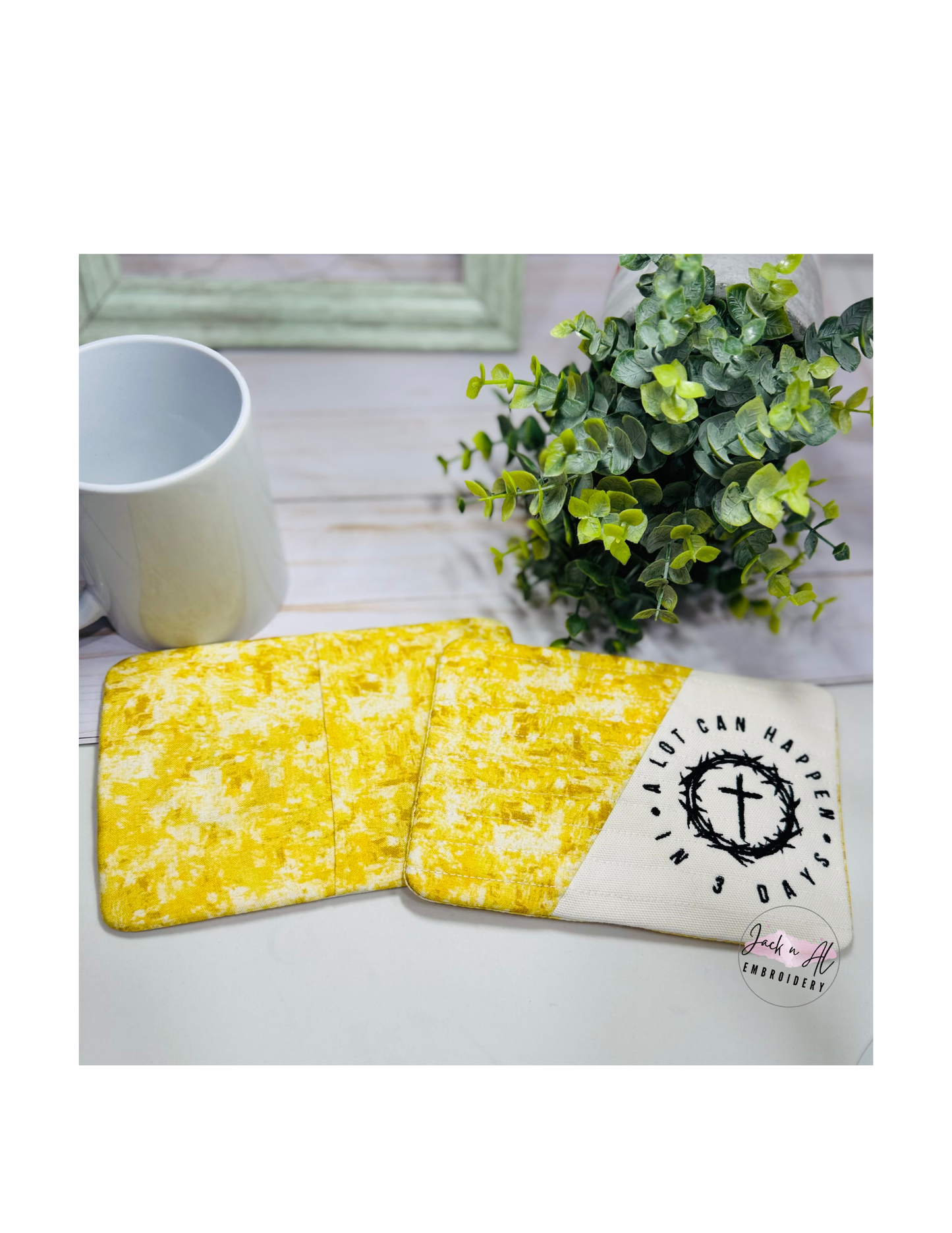 A Lot Can Happen in 3 Days Mug Rug