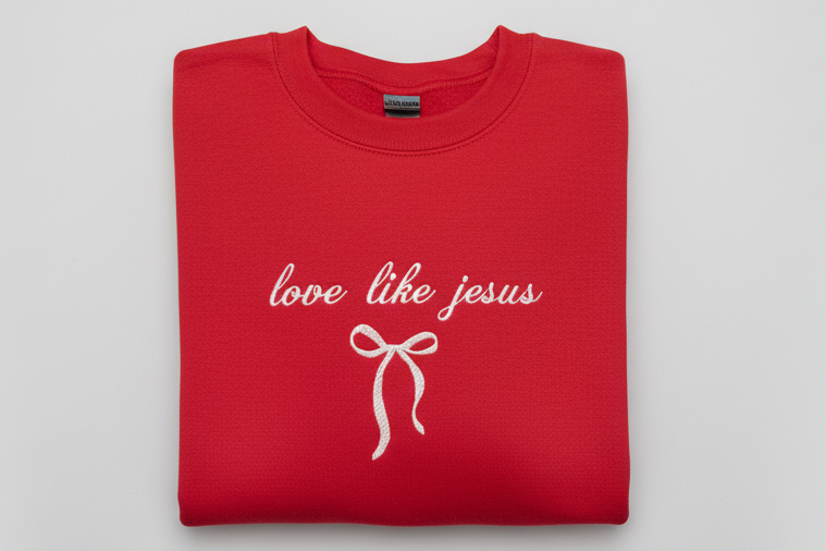 Love Like Jesus Sweatshirt with Bow
