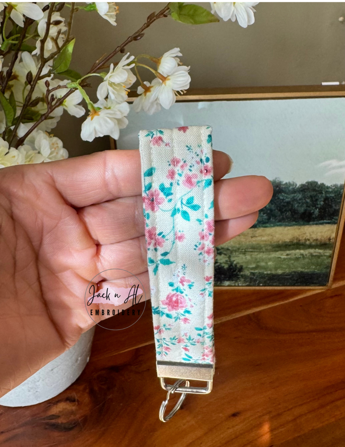 Rose Petal Pink Keychain Wristlet