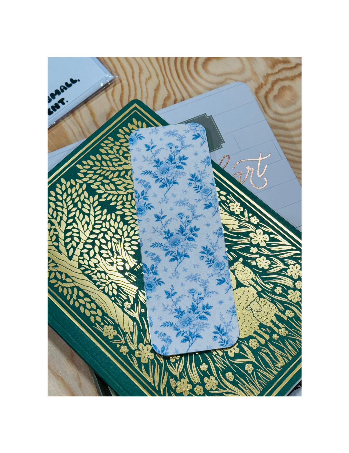 Blue Floral Cottage Bookmark