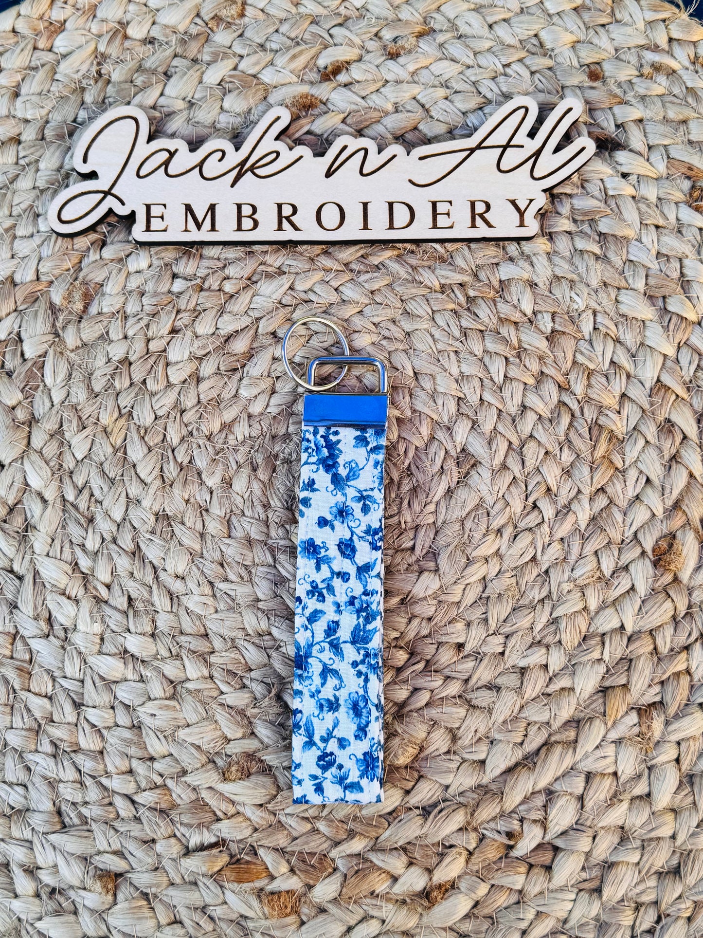 The Blue Floro Keychain Wristlet