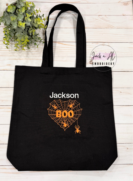 Embroidered/Personalized Halloween Boo Tote Bag