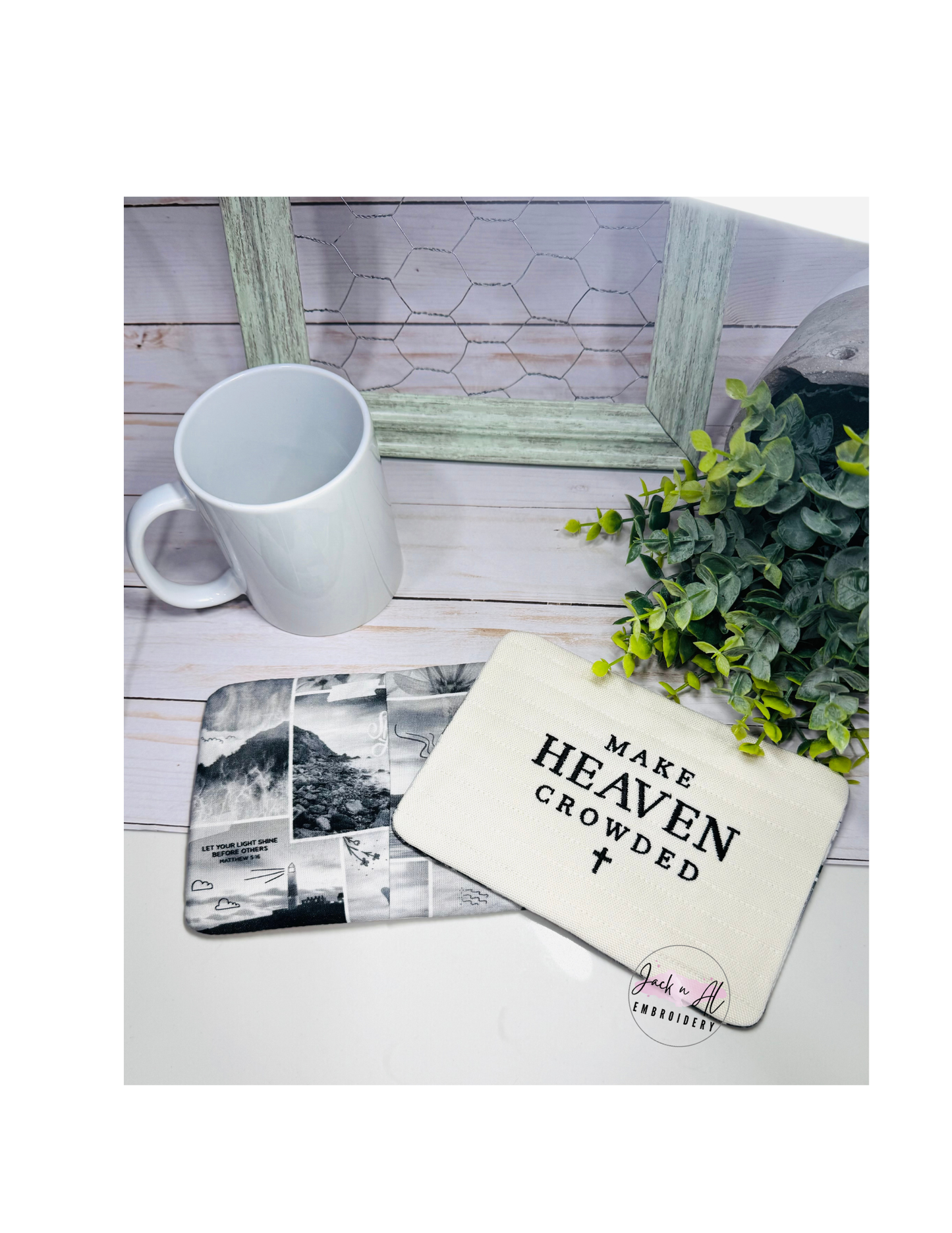 Make Heaven Crowded Mug Rug