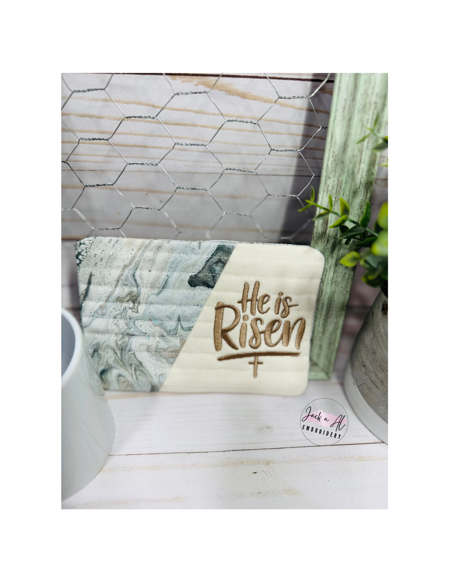 He is Risen Mug Rug