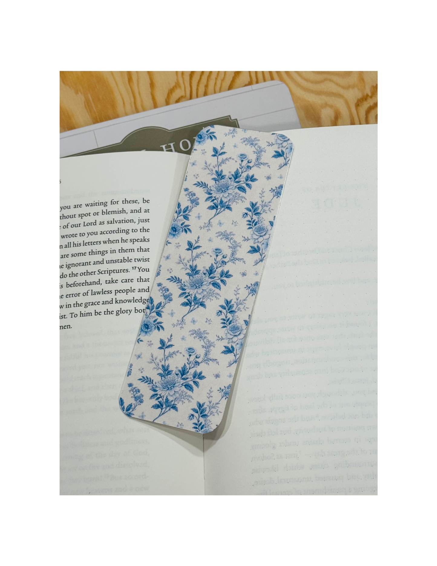 Blue Floral Cottage Bookmark