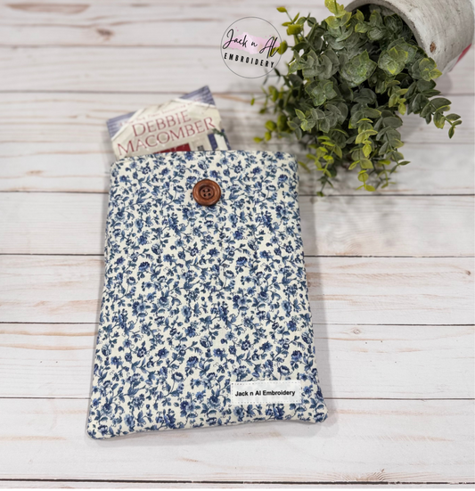 The Blue Floro Quilted Book Cover Sleeve