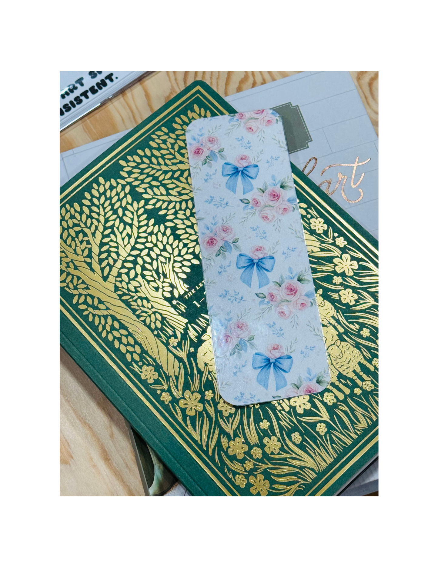 Pink Roses and Bows Bookmark