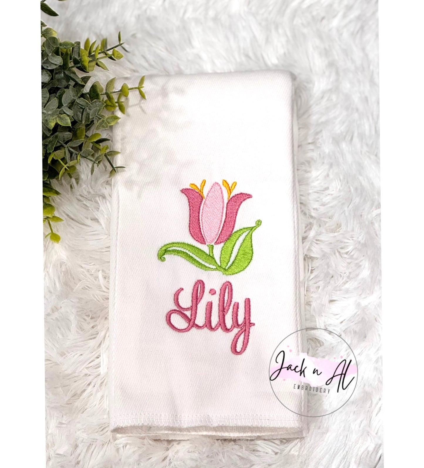 Personalized Lily Burp Cloth