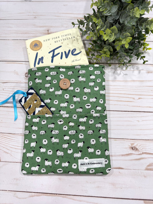 Sheep of the Pasture Quilted Book Cover Sleeve