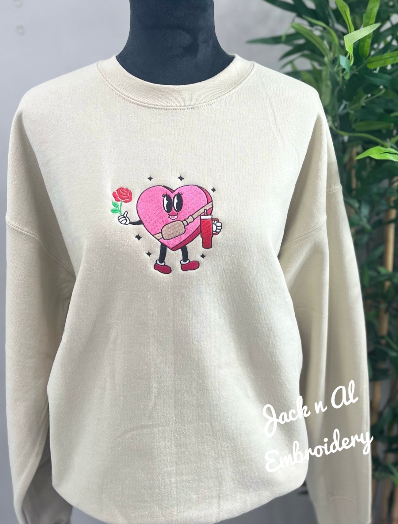 Candy Heart with Cup and Rose Valentine's Day Sweatshirt