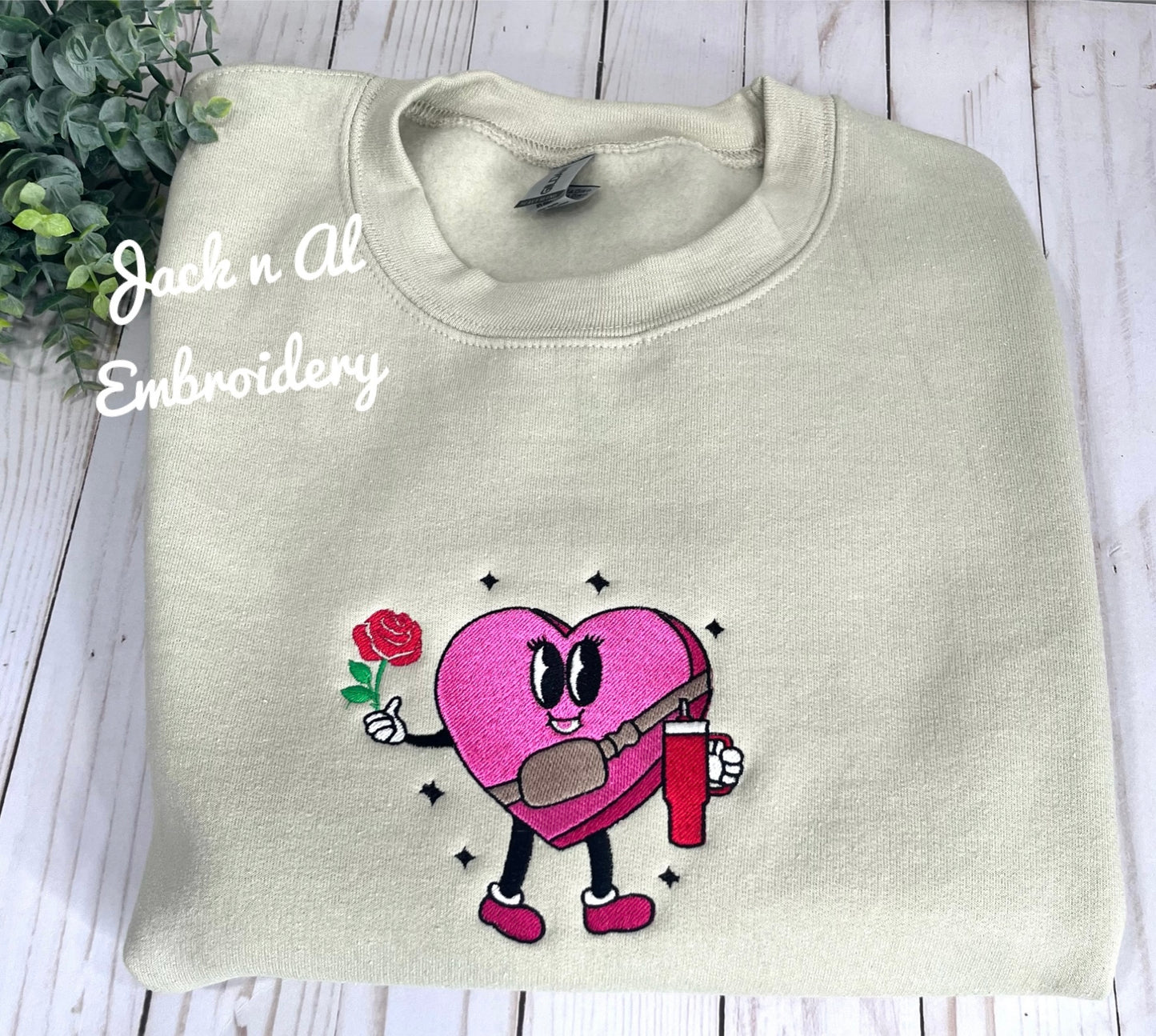Candy Heart with Cup and Rose Valentine's Day Sweatshirt