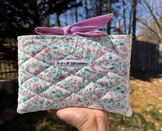 Rose Petal Pink Quilted Bible/Book Cover Sleeve