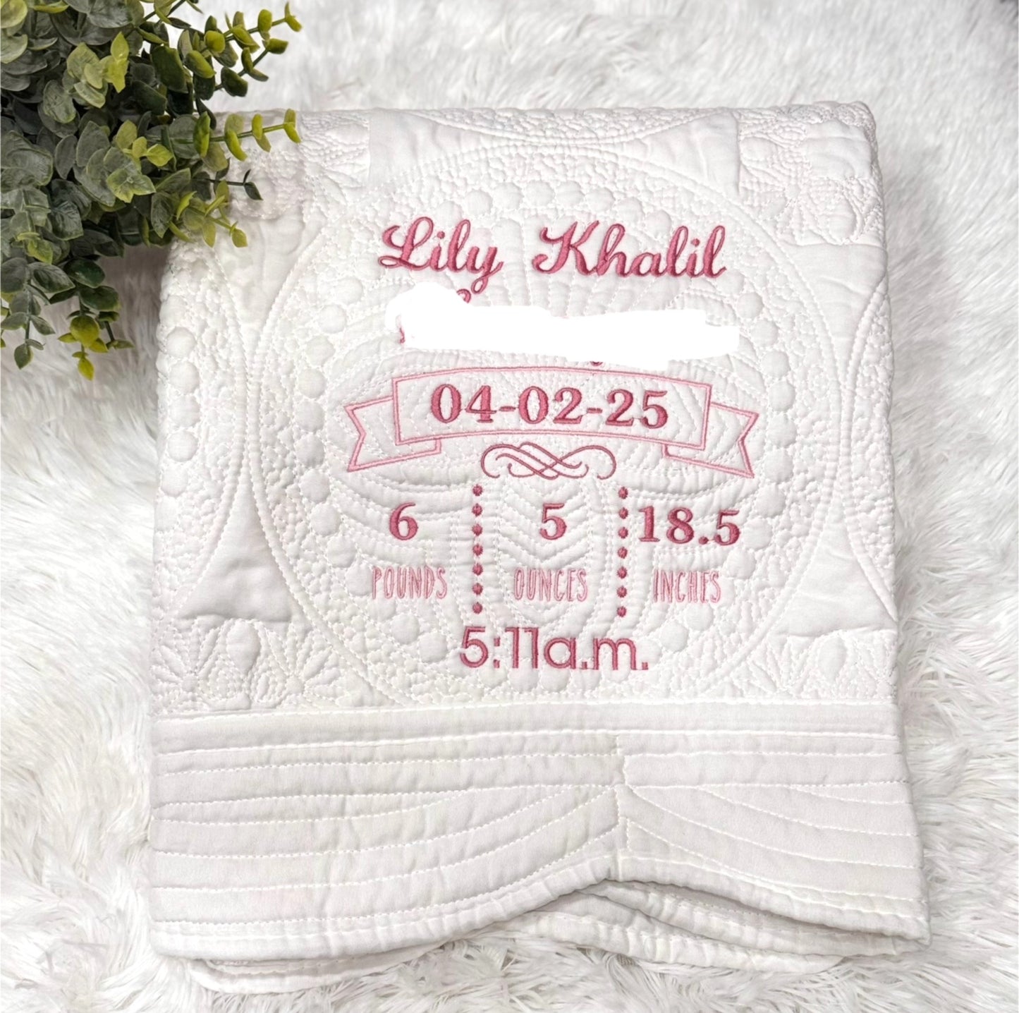 Personalized Heirloom Baby Nursery Blanket
