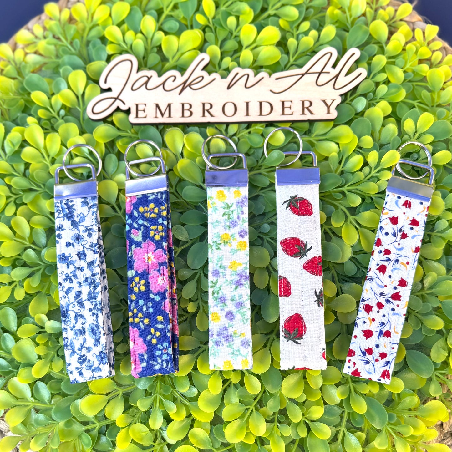 The Floral Red Tulip Keychain Wristlet