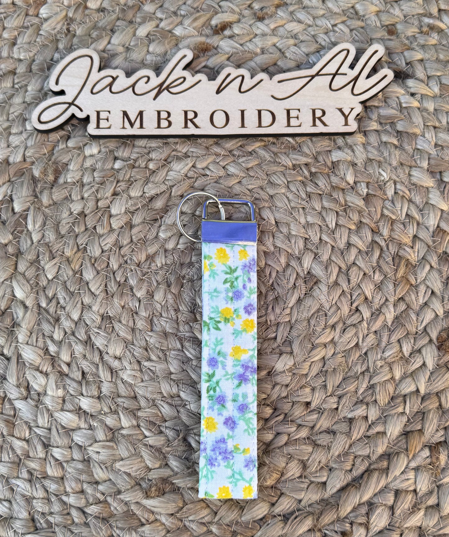 The Lavender Floral Keychain Wristlet