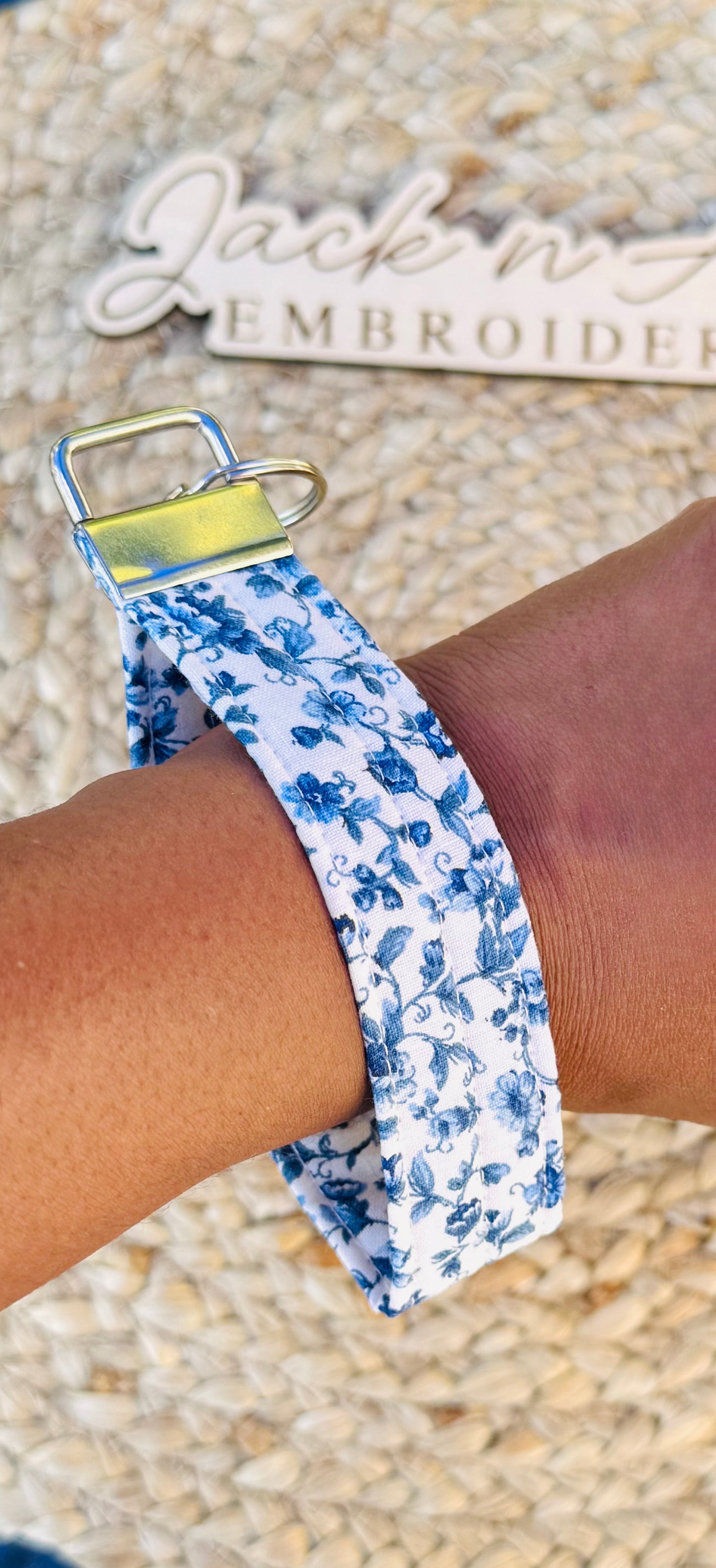 The Blue Floro Keychain Wristlet