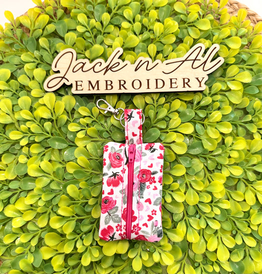 Heartsy Floral Lip Balm Zipper Pouch