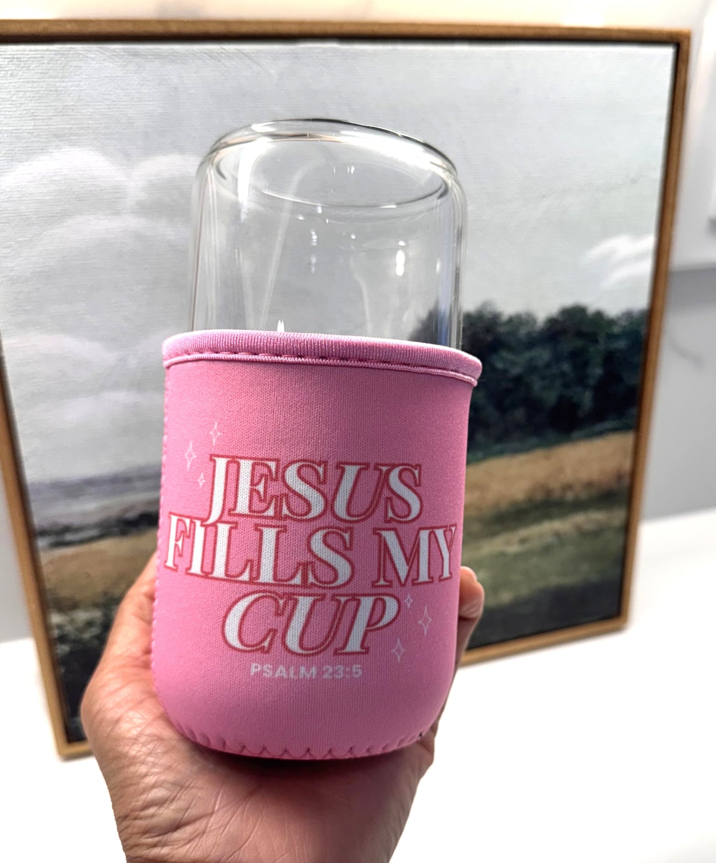 Jesus Fills My Cup Cozy Sleeve - small