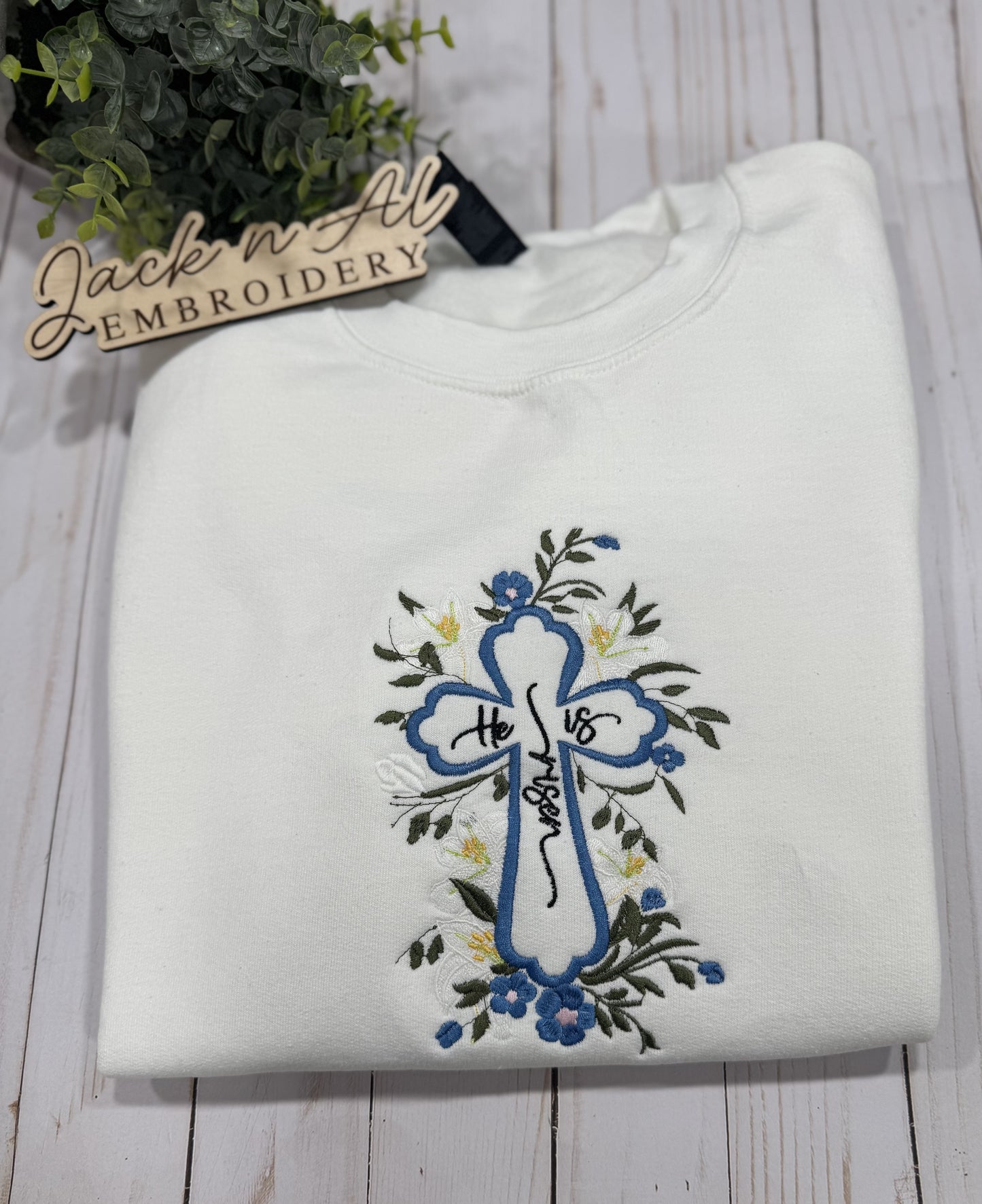 He is Risen Christian Floral Sweatshirt