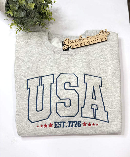 USA Est Embroidered Sweatshirt