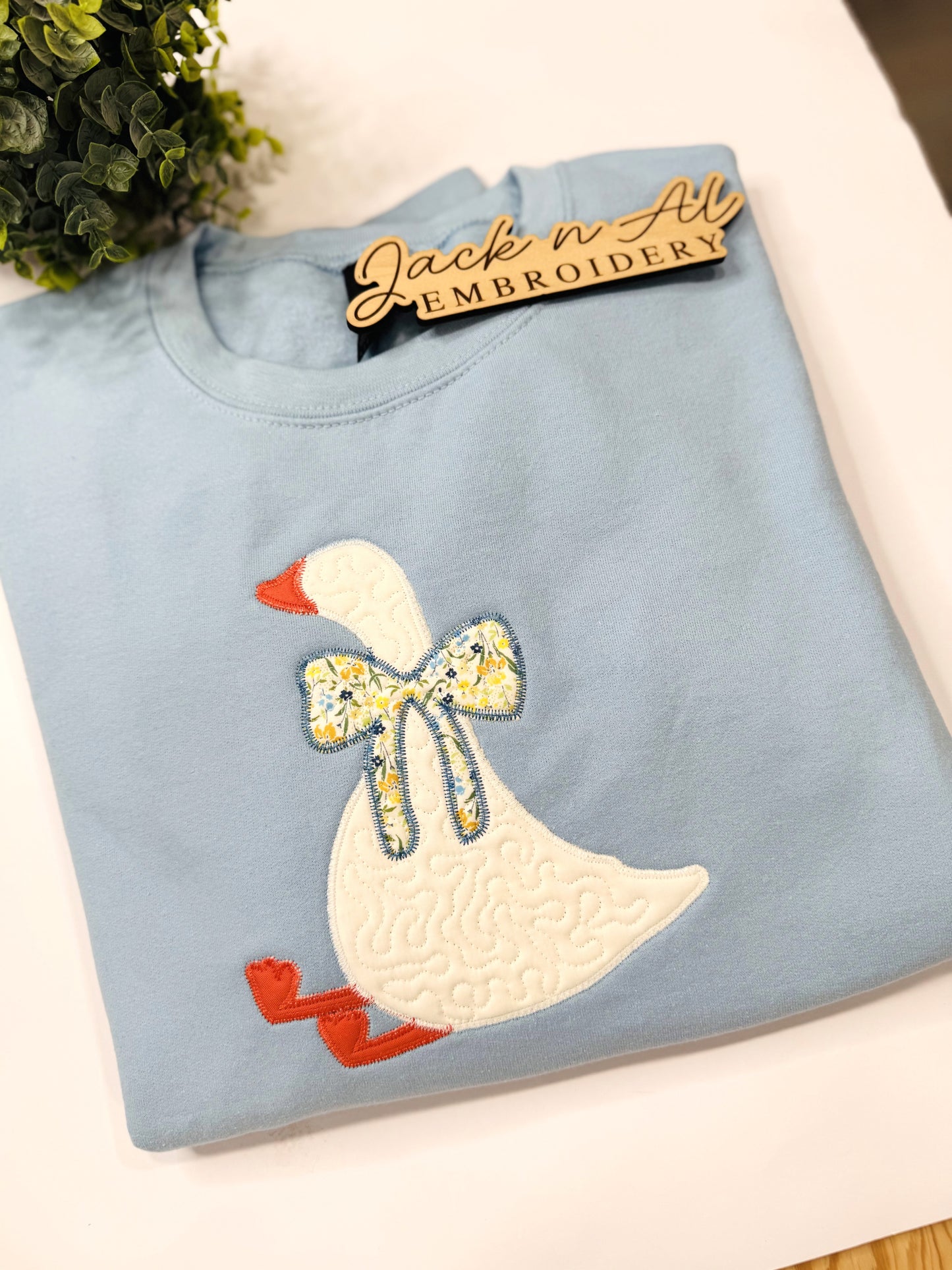 Quilted Goose Embroidered Sweatshirt