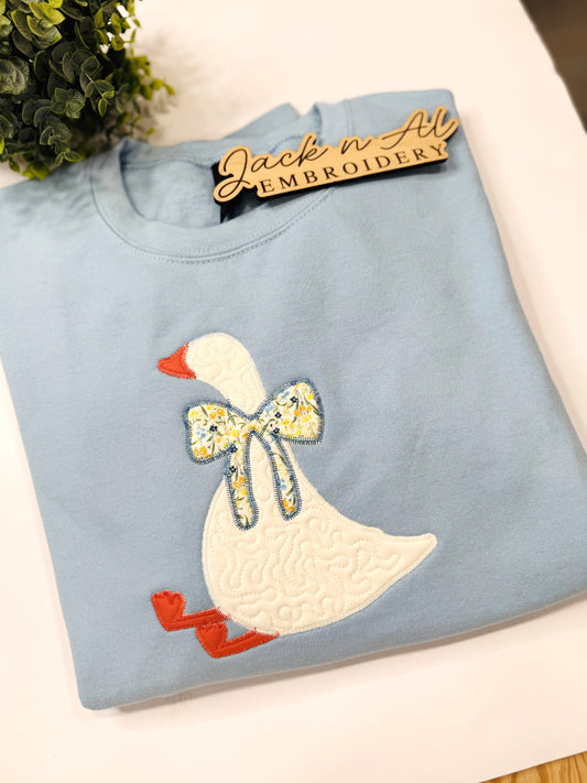 Quilted Goose Embroidered Sweatshirt