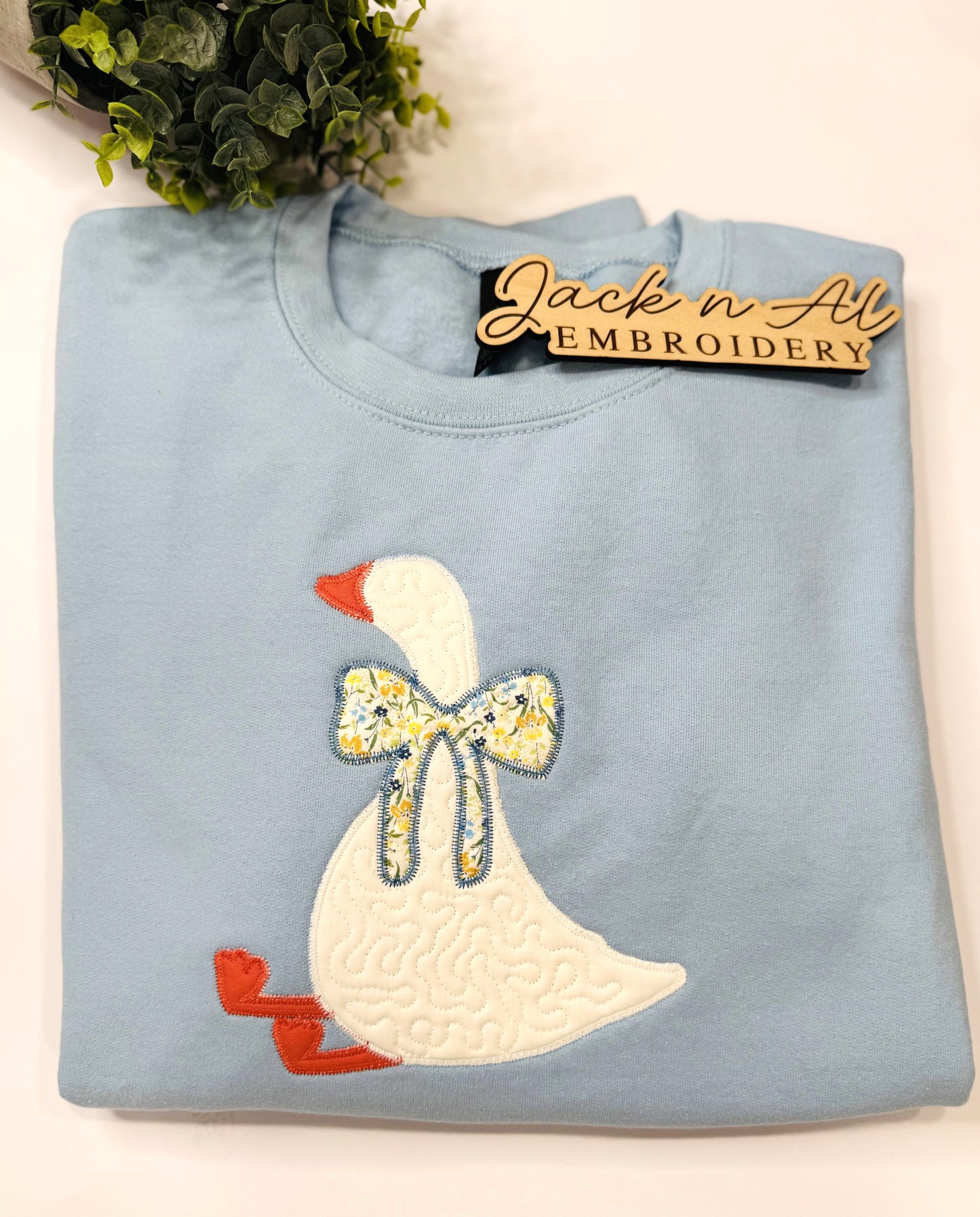 Quilted Goose Embroidered Sweatshirt