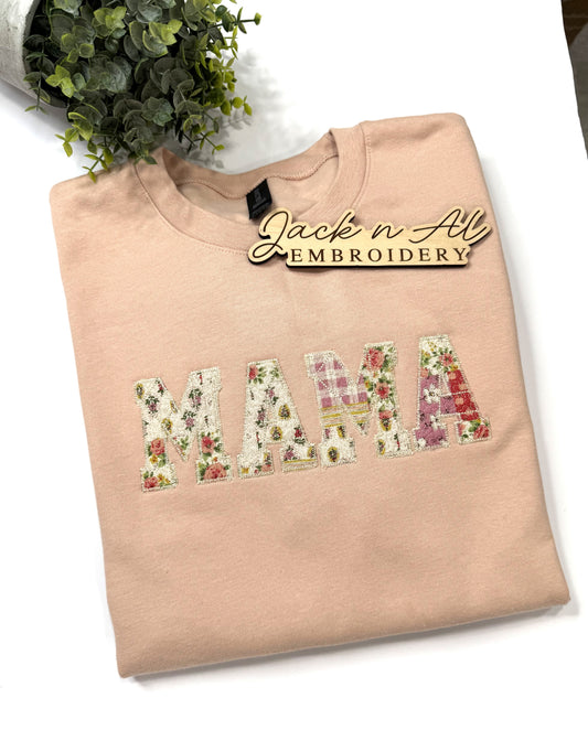Quilted Embroidered MAMA Sweatshirt