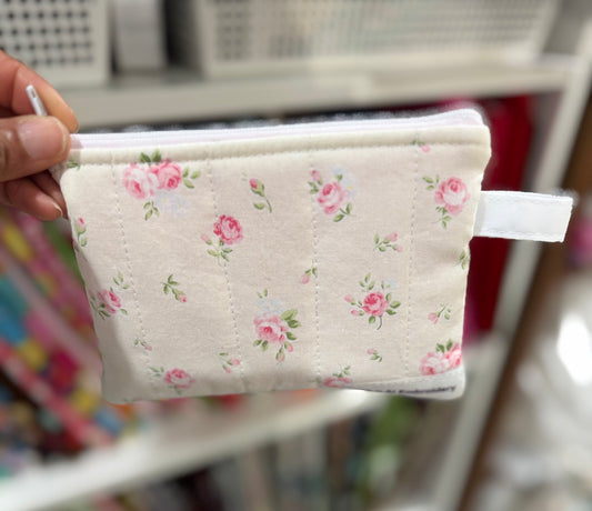 Pink Rose Shabby Chic Zippered Pouch