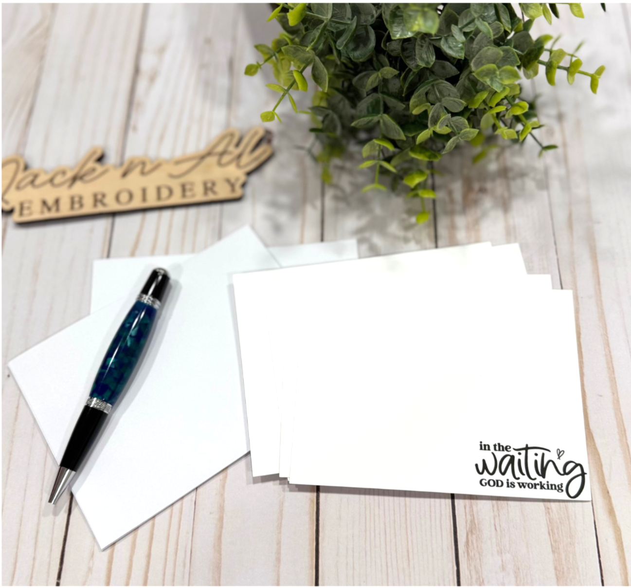 In the Waiting God is Working Stationery Note Card