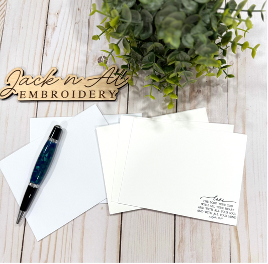Love the Lord God with All Your Heart Note Card Stationary