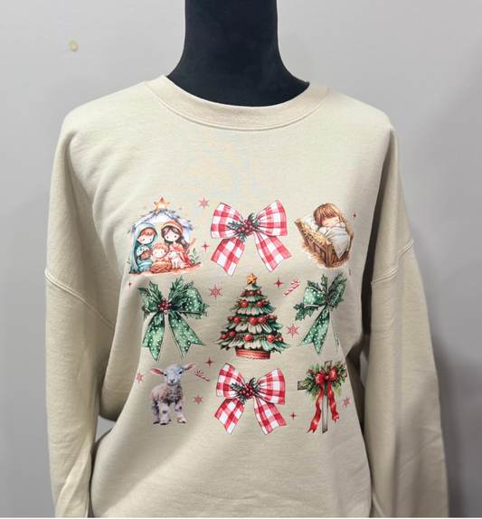 Coquette Jesus Christmas Sweatshirt