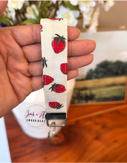 The Strawberry Cream Keychain Wristlet
