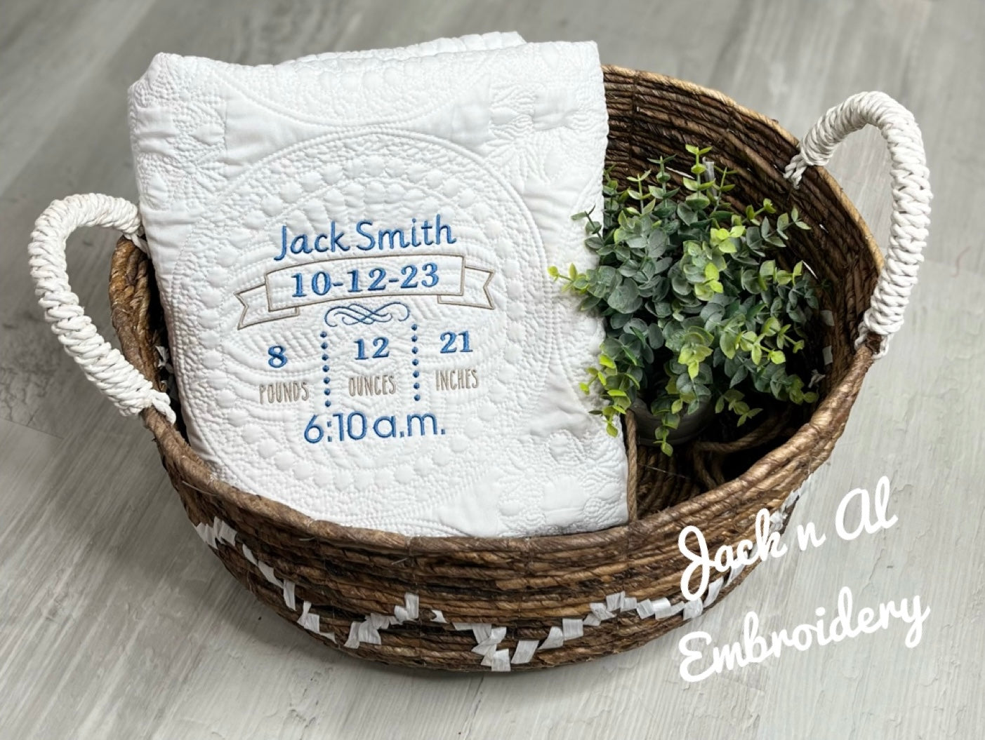 Personalized Heirloom Baby Nursery Blanket