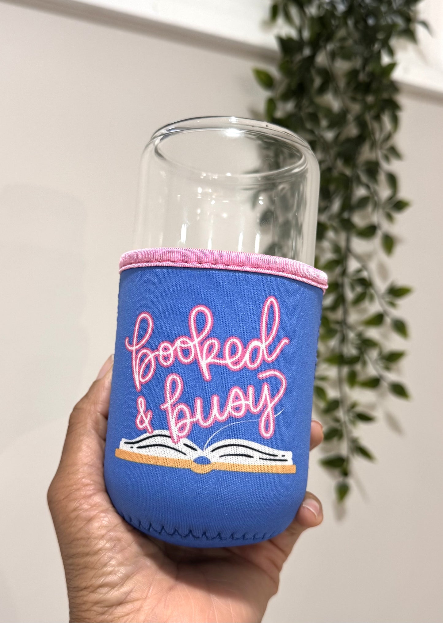Booked and Busy Cup Cozy Sleeve - small