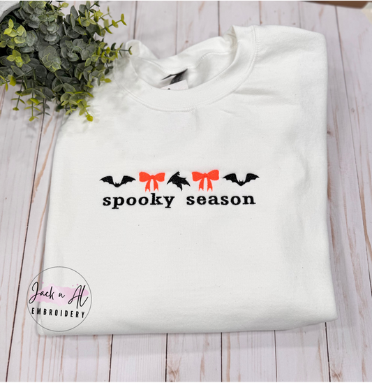 Spooky Season Halloween Bats and Coquette Bows Sweatshirt