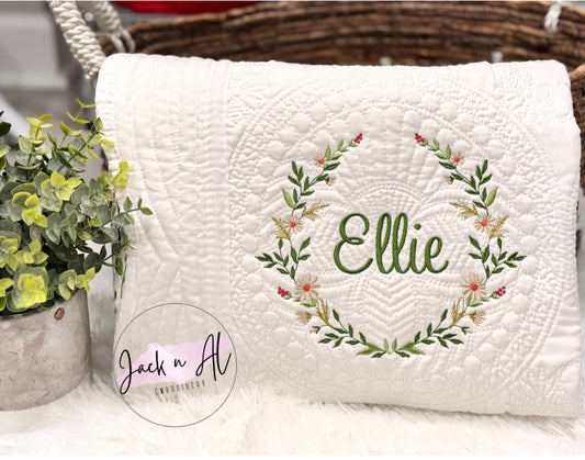 Floral Wreath Heirloom Blanket