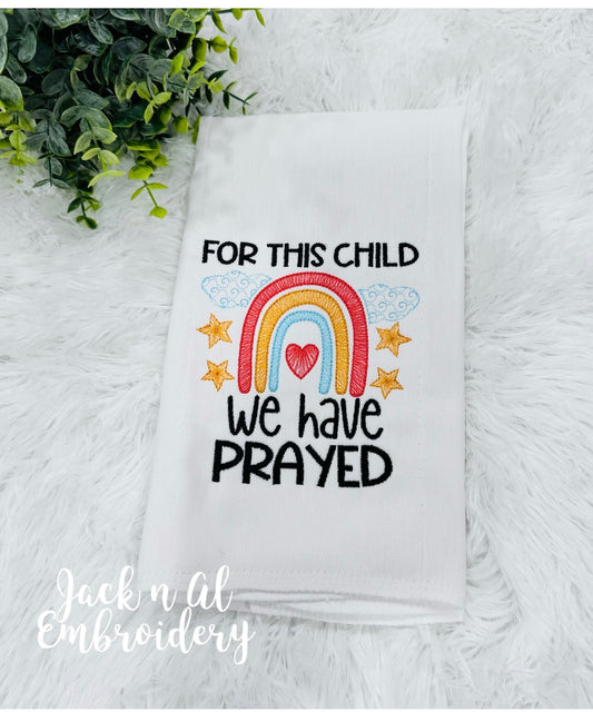 For this Child We Have Prayed Burp Cloth