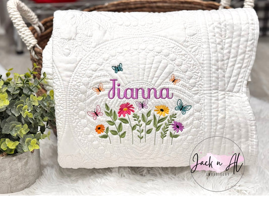 Wildflower and Butterfly Heirloom Blanket